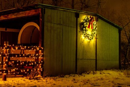 2012 Denver Botanical Gardens Trail of Lights Christmas light display at Chatfieldのeditorial素材