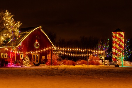 2012 Denver Botanical Gardens Trail of Lights Christmas light display at Chatfieldのeditorial素材