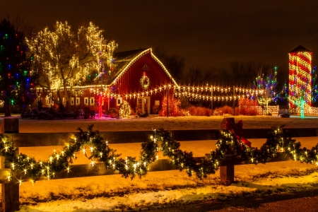 2012 Denver Botanical Gardens Trail of Lights Christmas light display at Chatfieldのeditorial素材