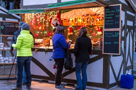 People enjoying the Denver Christkindl Market のeditorial素材