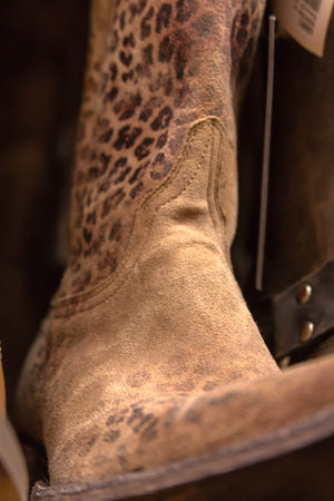 Leopard print womens cowboy boot