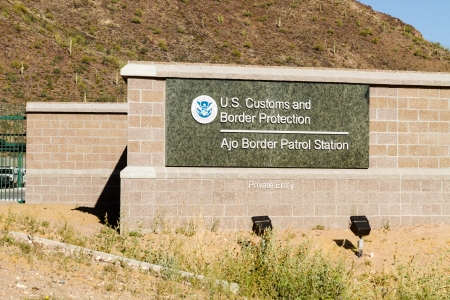 US Customs and Border Protection facility at the international border of US and Mexico, Ajo Border Patrol Stationのeditorial素材