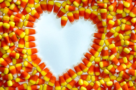 Heart shape in candy cornの写真素材