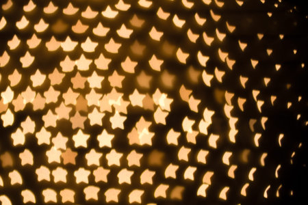 Abstract heart shaped bokeh of white Christmas lights