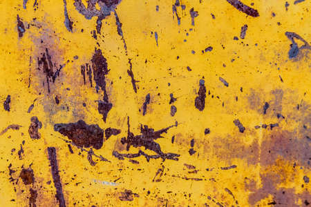 Yellow metallic texture with rust for backgroundsの写真素材