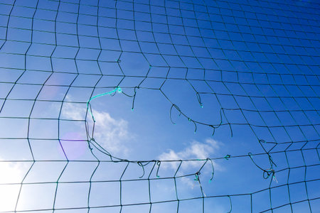 The broken netの写真素材