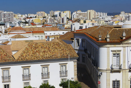 The view from the observation deck at the Faro (Faro, Portugal)の写真素材