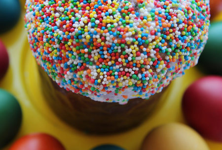 Easter cakes and easter eggs