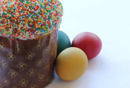Easter cakes and easter eggs