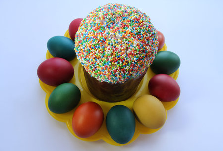Easter cakes and easter eggs