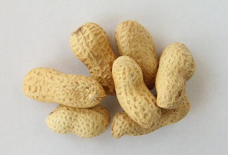Peanuts in the shell on a white background