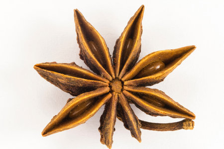 Star Anise on a white background