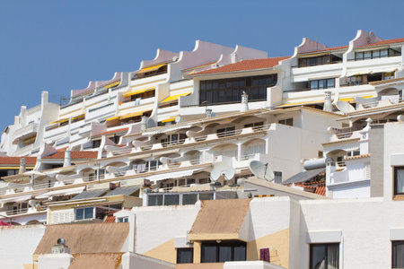 View of the old town of Albufeira, Portugalの写真素材