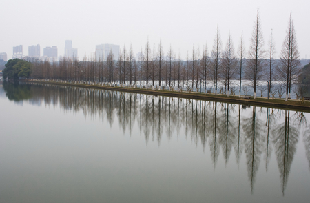 Landscape of chinese park. Changsha. Chinaの写真素材