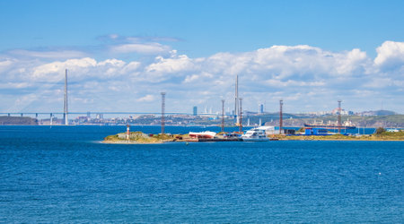 Landscape of the Russky island. Vladivostok, Russia.の写真素材