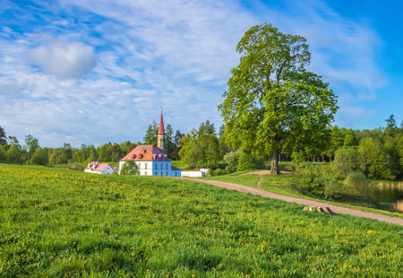 Parks of the Leningrad region. Gatchina. Spring.の写真素材