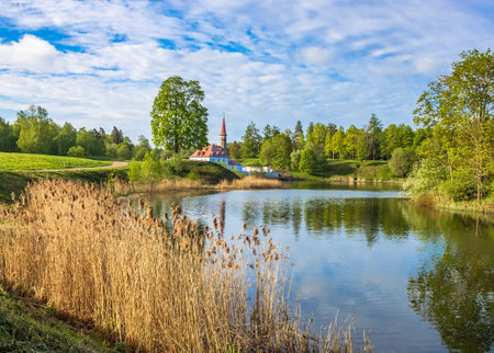Parks of the Leningrad region. Gatchina. Spring.の写真素材