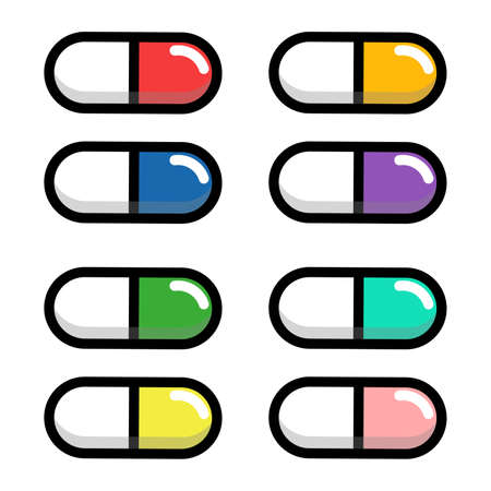Health care medical sign icons for stock. Outline, minimal. Medical icons, vector illustration in flat style. Medecine and Health flat icons.のイラスト素材