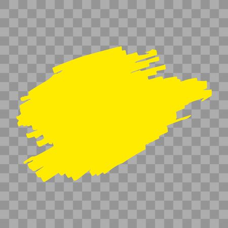 Highlighter Marker Strokes. Vector brush pen underline lines. Yellow watercolor hand drawn highlight  Vector illustrationのイラスト素材