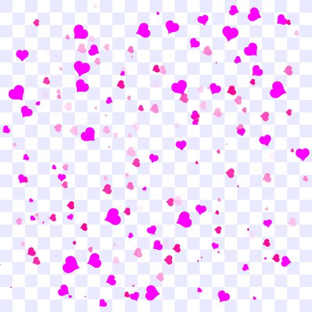 Heart confetti falling down isolated. Valentines day concept. Heart shapes overlay background. Vector festive illustration. Vectorのイラスト素材