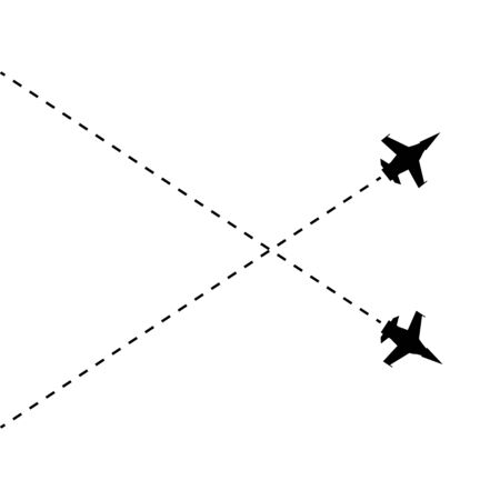 Airplane line path vector icon of air plane. Vector illustrationのイラスト素材