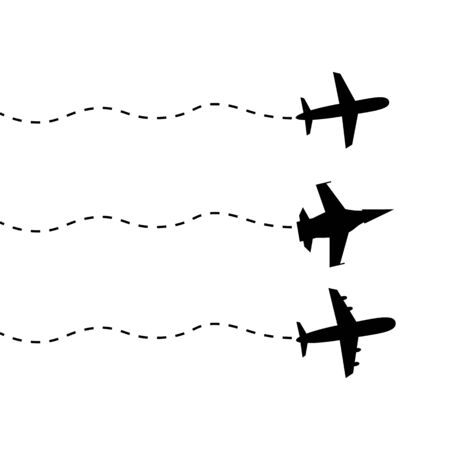 Airplane line path vector icon of air plane. Vector illustrationのイラスト素材