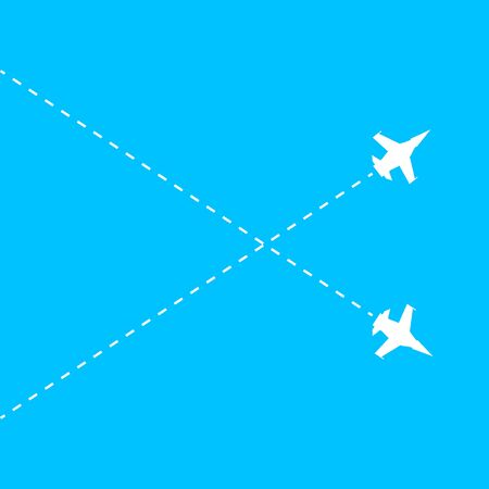 Airplane line path vector icon of air plane. Vector illustrationのイラスト素材