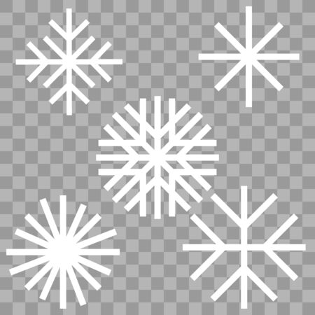Snowflake winter set of white isolated. Vector illustration .のイラスト素材