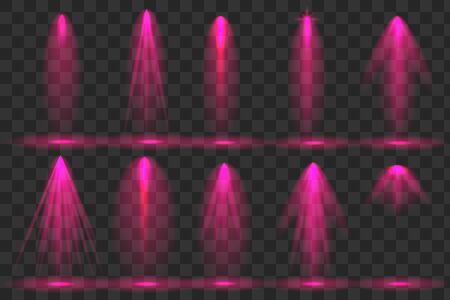 Scene illumination collection. Big set Bright lighting with spotlights. Spot lighting of the stageのイラスト素材