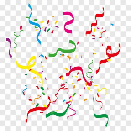 Colorful bright confetti isolated on transparent background. Vector illustration .のイラスト素材