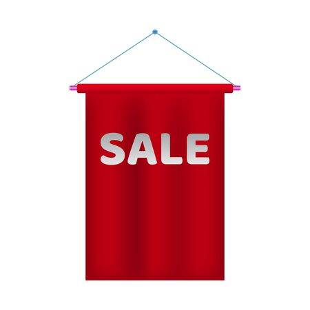 Sale banner. Realistic Red Glossy paper ribbon. Red abstract ribbon with "Sale" text . SALE banner template, printable flyers, red color, for advertisement. Gloval shopping 11.11. November 11 Siのイラスト素材