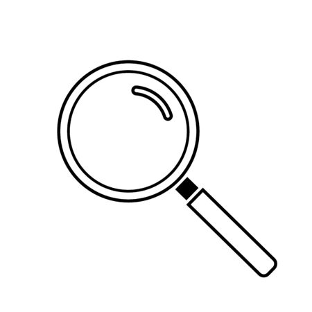 Magnifier Icon template.  Zoom tool with black handleのイラスト素材