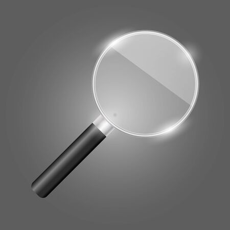 Realistic illustration of magnifying glass with metal.  Isolated vector 3D  illustration.のイラスト素材