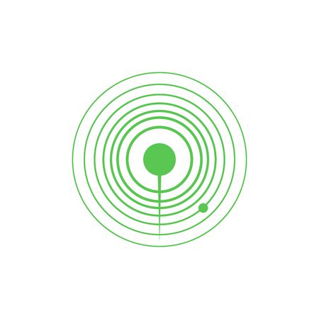 Radar icons. Sonar sound waves.solid pictogram. Flat illustration of maritime radar aim vector icon for web isolated on whiteのイラスト素材