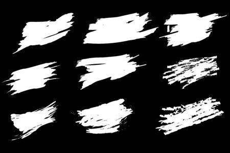 Brush strokes bundle. Vector paintbrush set. Grunge design elements.のイラスト素材