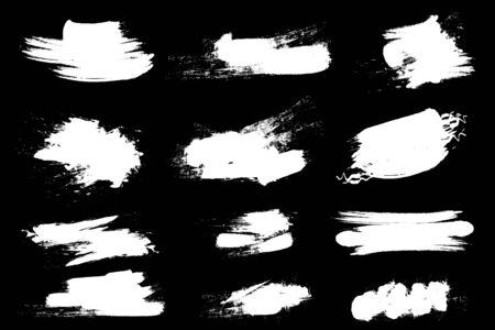 Brush strokes bundle. Vector paintbrush set. Dirty texture banners.のイラスト素材