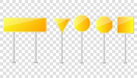 Blank street traffic and road signs vector set isolated. Collection of sign roadのイラスト素材
