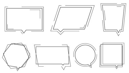 Speech bubbles with quote marks. Blank template quote text info design boxes quotation bubble blog quotes symbols. Vector illustrationのイラスト素材