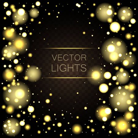 Izolated bright bokeh effect on a transparent background. Blurred light frame. Dust white. Sparkling magical dust particles. Magic concept.のイラスト素材