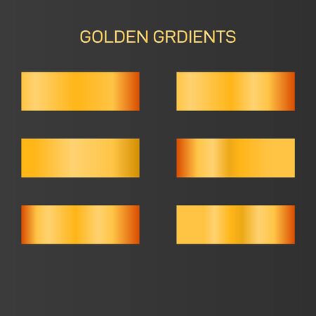 Gold gradient background vector icon texture metalli. Golden gradient collectionのイラスト素材