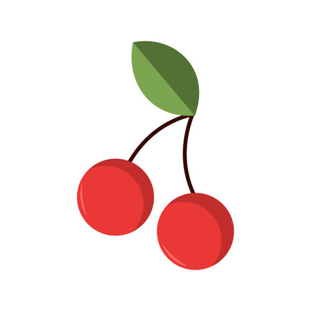 Pair Cherry. Ripe cherry on a white background, delicious food, vitamins.