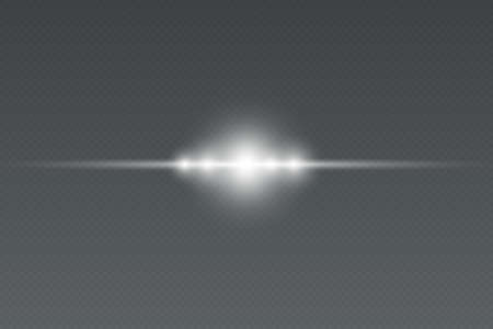 White horizontal lens flare. Laser beams, horizontal light rayのイラスト素材