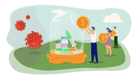 Human hand watering the money tree. Family Budget, Home Savings and Investment Money. Future Financial Planning.のイラスト素材