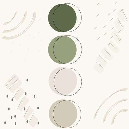 Abstract colorful Backgrounds. Various shapes, lines, spots, dots, doodle objects.のイラスト素材