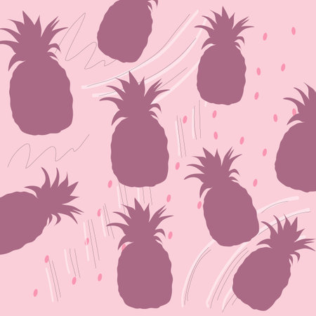Pineapple vector seamless pattern for textile, scrapbooking or wrapping paper. Pineapples...