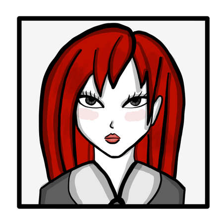 Manga style. Japanese cartoon Comic concept. Anime characters. Vector design for t-shirt graphics, banner, fashion prints. Ink drawing eyes manga illustration anime print designのイラスト素材