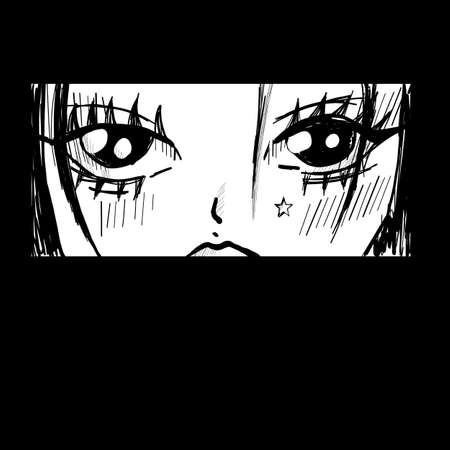 Japanese slogan with manga style faces. Vector design for t-shirt graphics, banner, fashion prints. Vector illustration EPS10のイラスト素材