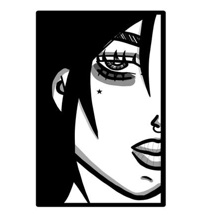 Manga style. Japanese cartoon Comic concept. Anime characters. Vector design for t-shirt graphics, banner, fashion prints, slogan tees, stickers, flyer, posters.のイラスト素材