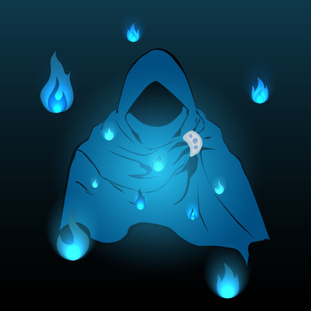 Black figures of angels of death. Hooded Figure.のイラスト素材