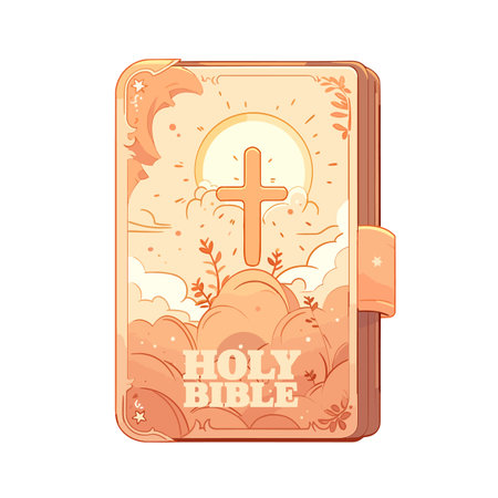 Cartoon Christian Holy Bible. Baptist Isolated on white background. Vector illustration EPS10のイラスト素材